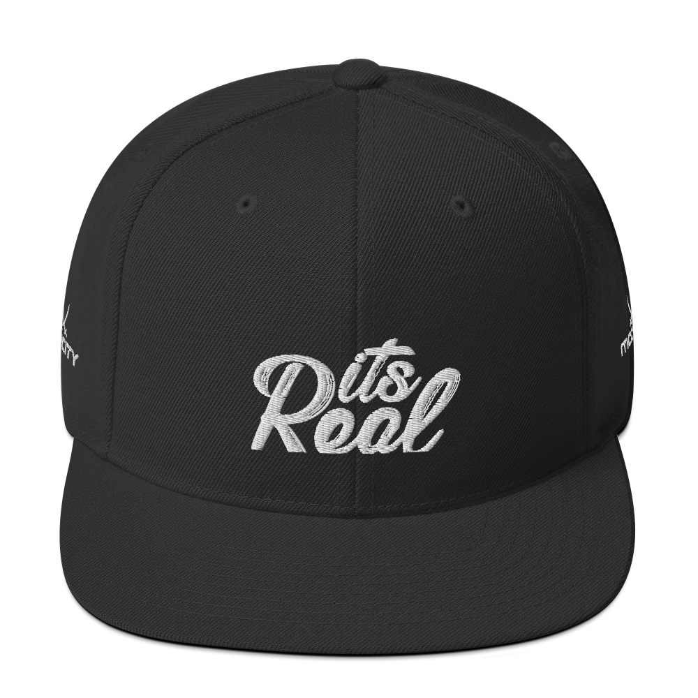 Its Real Snapback Hat White Text