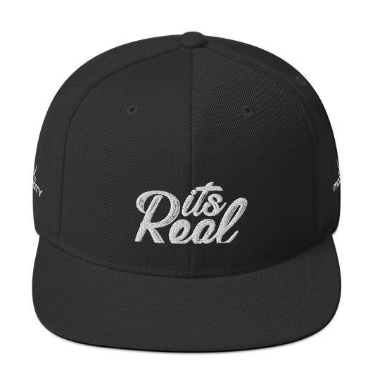 Its Real Snapback Hat White Text