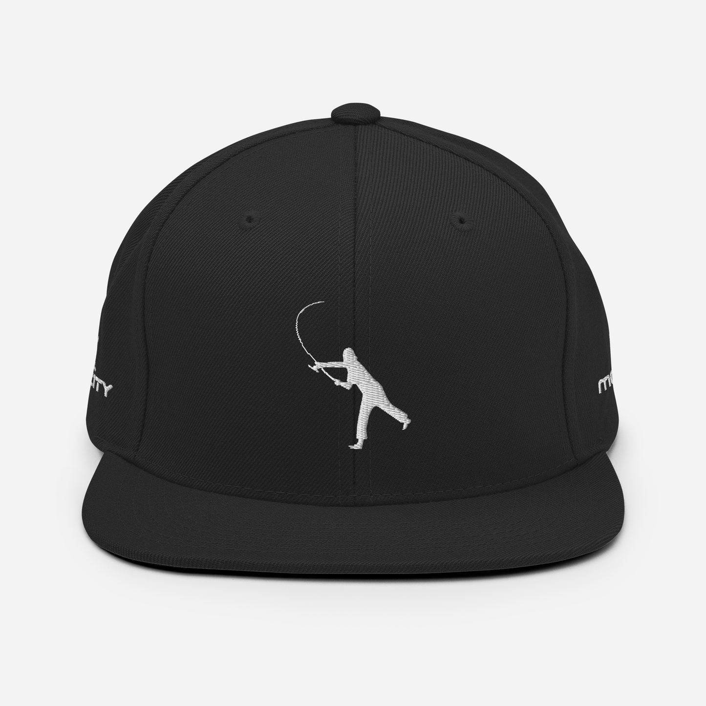 Snapback Hat White Fishing Logo