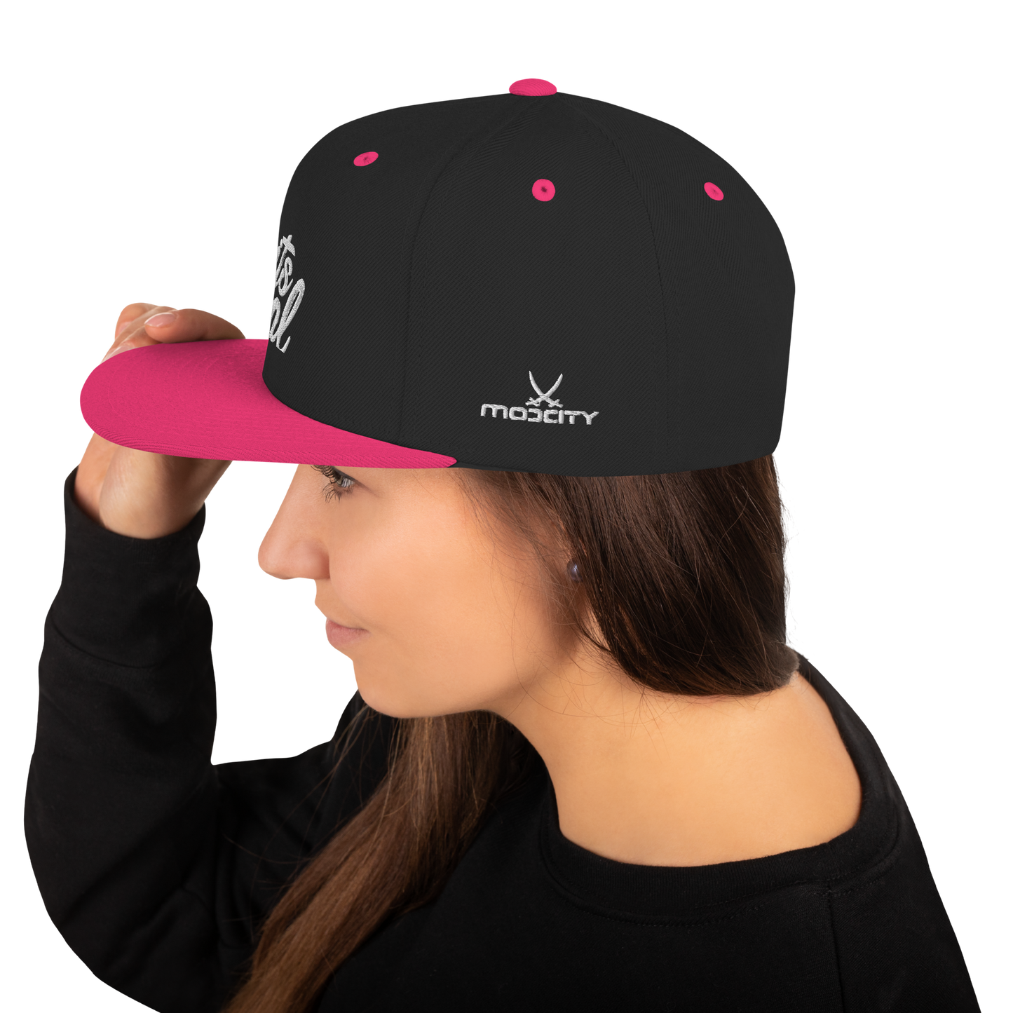 Its Real Snapback Hat White Text