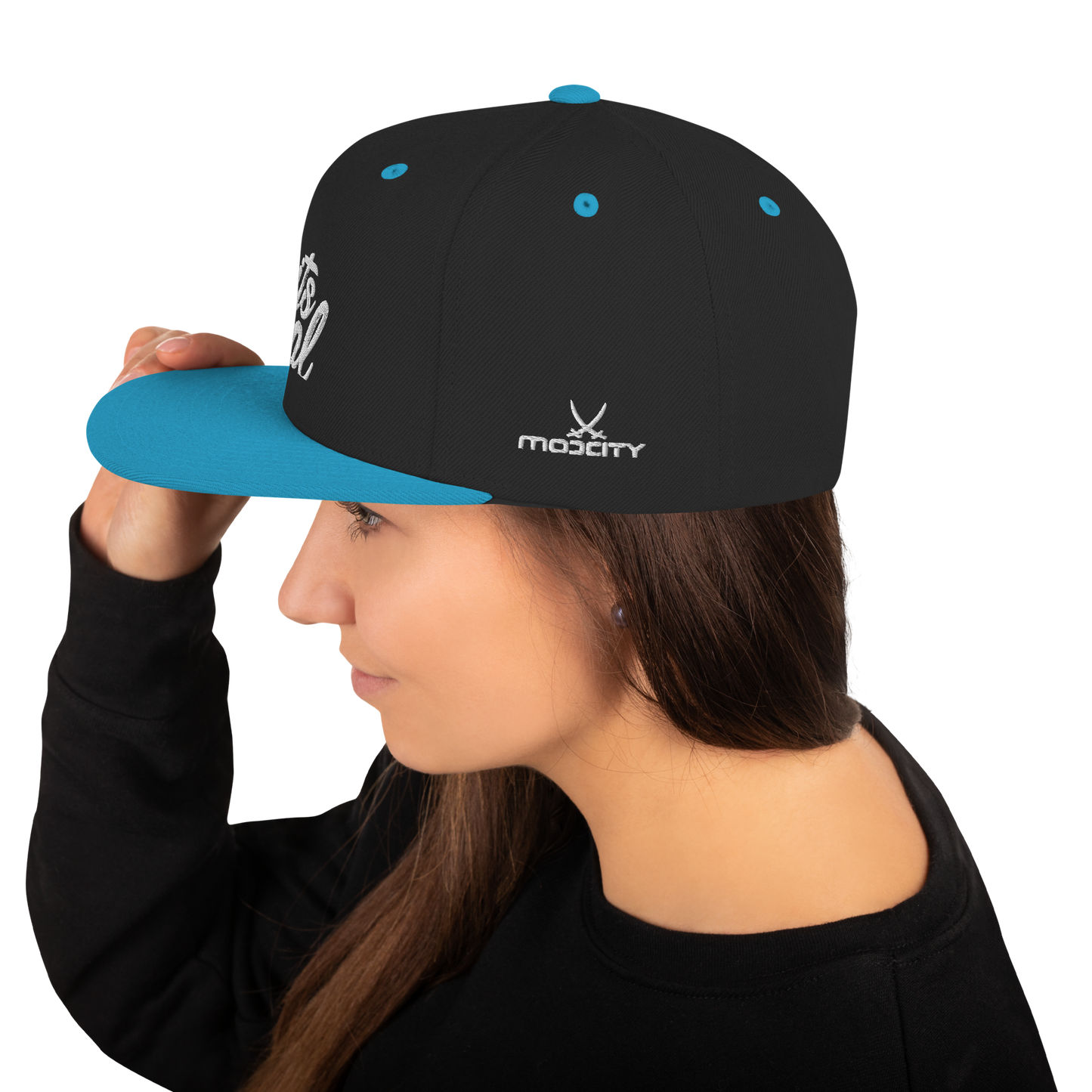 Its Real Snapback Hat White Text