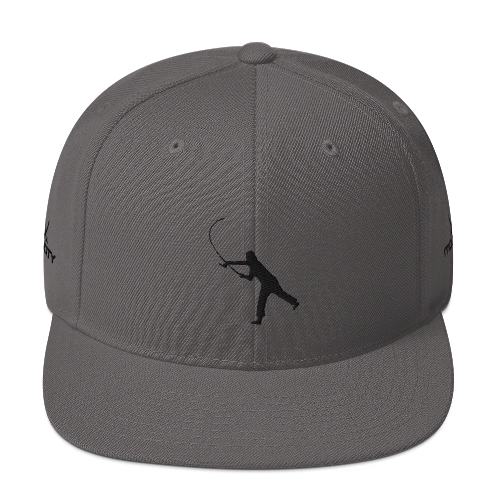 Snapback Hat Black Fishing Logo