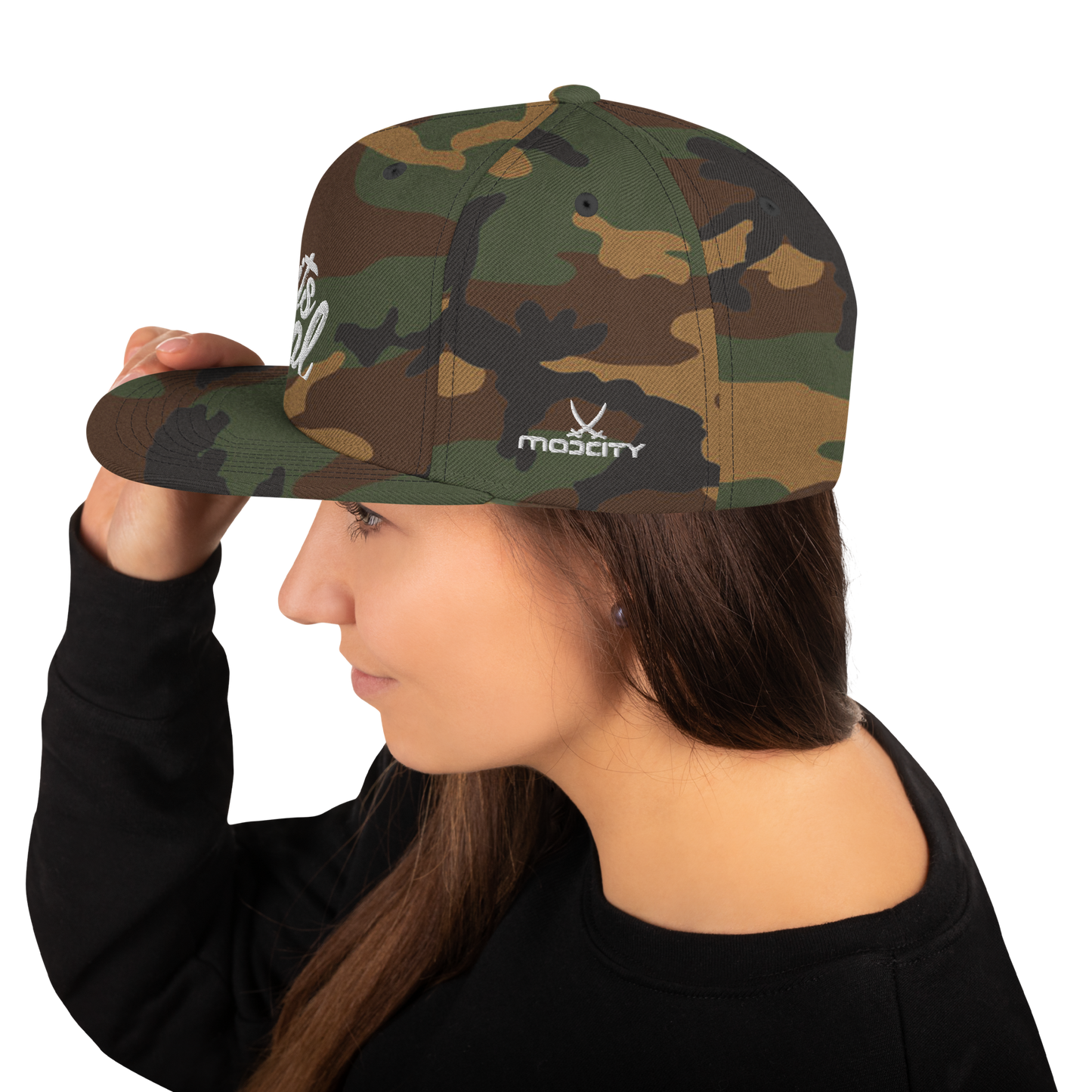 Its Real Snapback Hat White Text