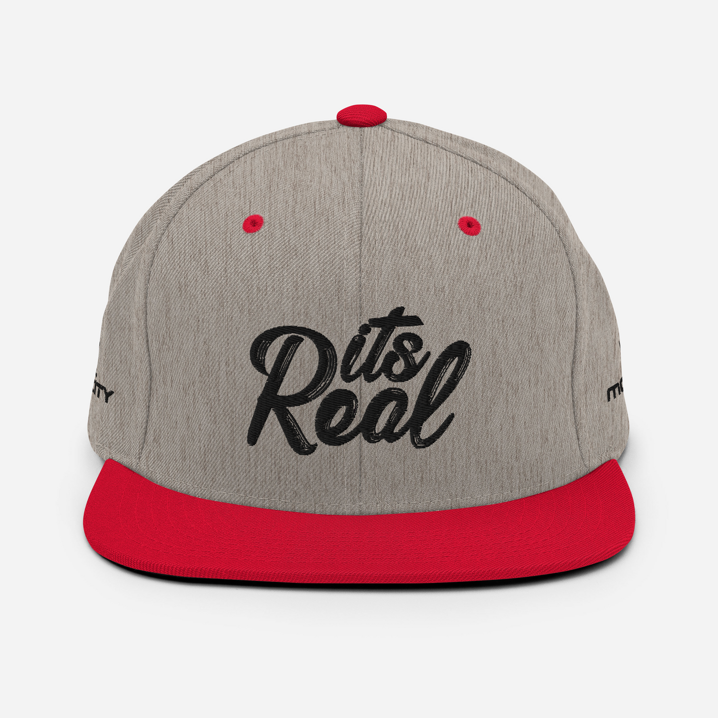 Its Real Snapback Hat Black Text