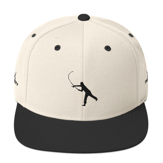 Snapback Hat Black Fishing Logo