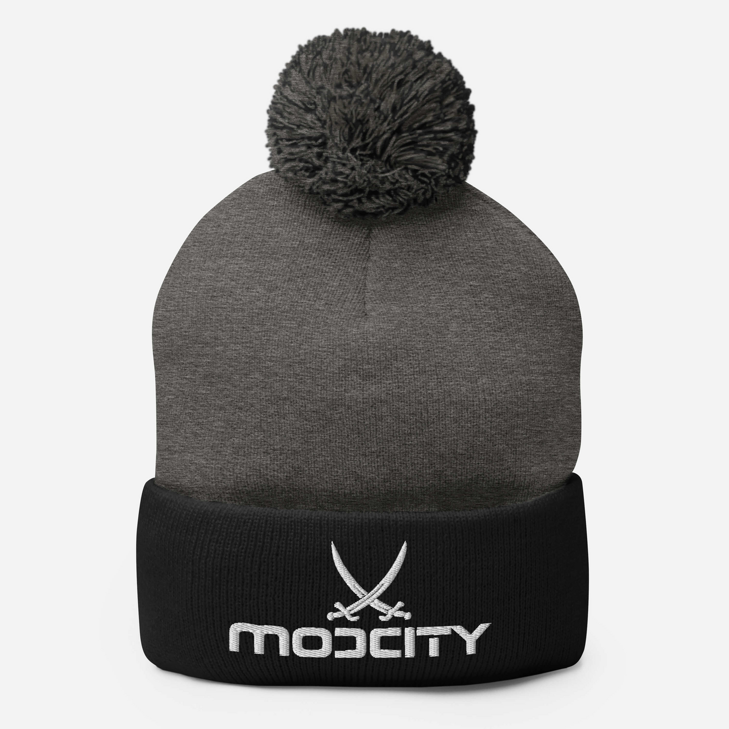 Pom-Pom Beanie White Logo