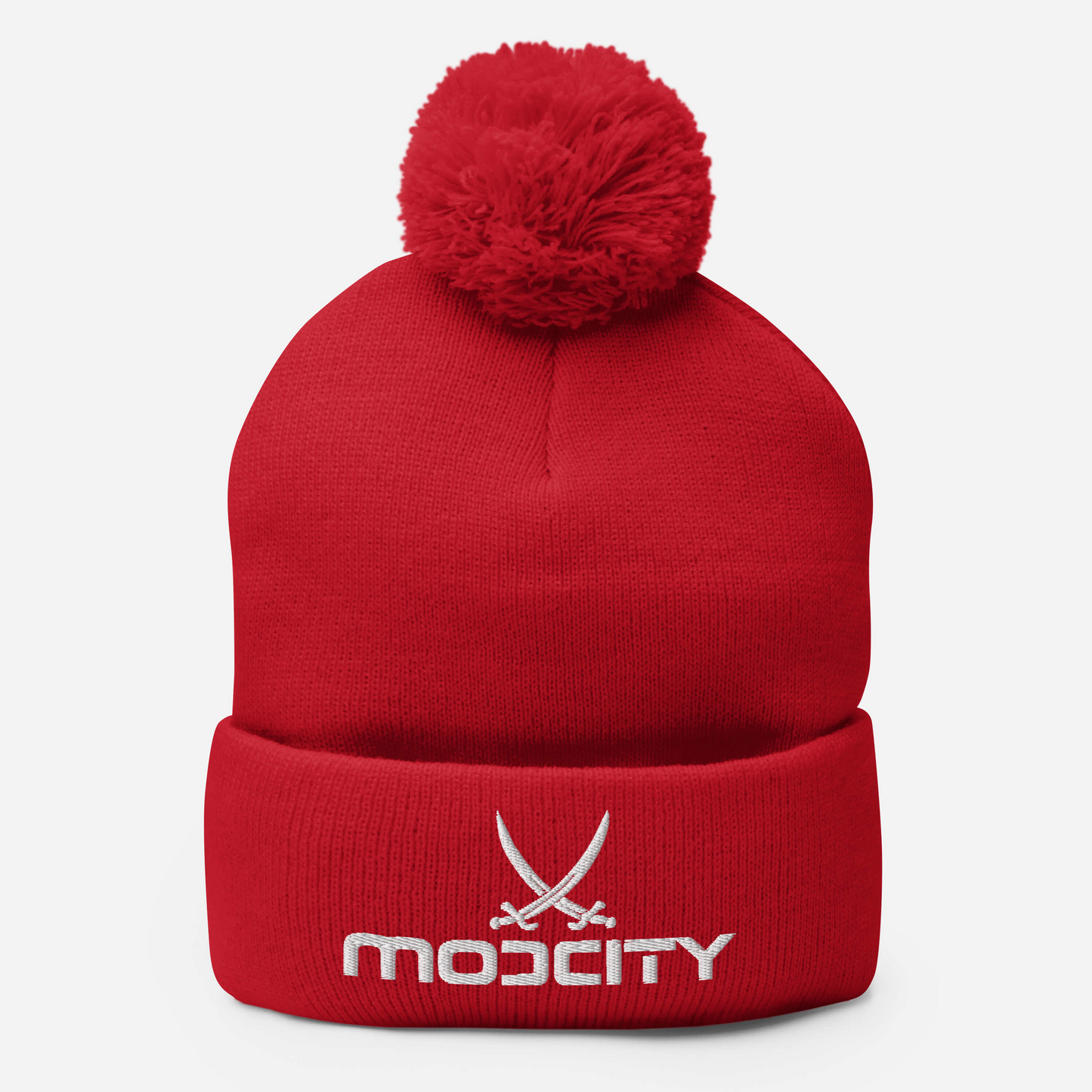 Pom-Pom Beanie White Logo